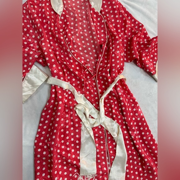 Silky Dotted Victorias Secret 90s Vintage Robe - Picture 5 of 10